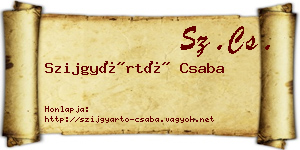 Szijgyártó Csaba névjegykártya